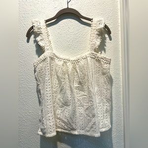 Sézane White eyelet top / size 36